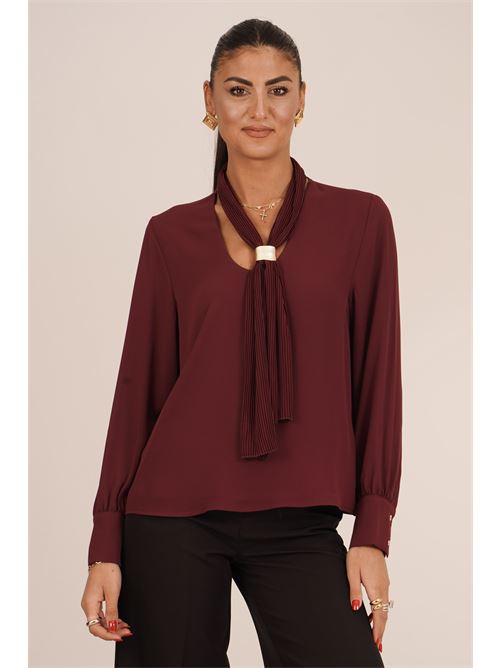 Casacca in viscosa e seta GM by Gai Mattiolo | GM4201BURGUNDY